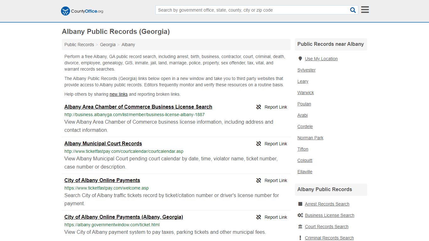 Public Records - Albany, GA (Business, Criminal, GIS ...